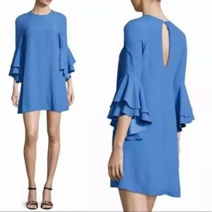 Alexis Melany Blue Ruffle Sleeve Mini Shift Dress. Size XS